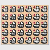 Red Black White Hearts 60th Birthday Custom V09B Cadeaupapier (Vlak)
