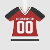 Red/Black/White Hockey Jersey Ornament (achterkant)