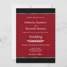 Red Black White met Gold Silver Stripe Wedding