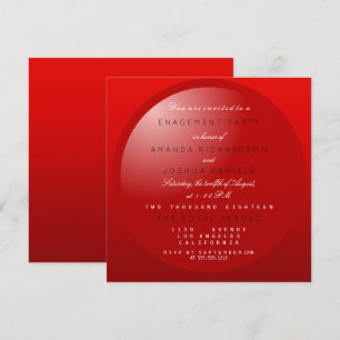 Red Black White MInimal Wedding Engagement Party Kaart