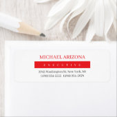 Red Black & White Minimalist Simple Plain Modern Etiket (Insitu)