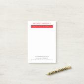Red Black & White Minimalist Simple Plain Modern Post-it® Notes (Op bureau)