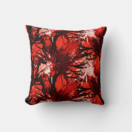 Red Black & White Modern Elegant Abstract Floral Kussen
