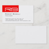 Red Black White Monogram Manager Visitekaartje (Voorkant / Achterkant)