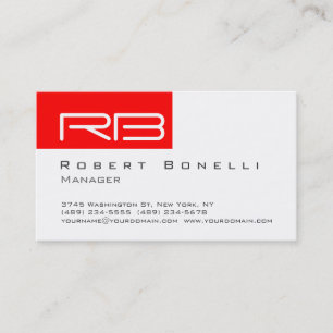 Red Black White Monogram Manager Visitekaartje