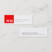 Red Black White Monogram Skinny Visitekaartje (Voorkant / Achterkant)