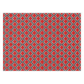 Red Black White Moroccan Quatrefoil Pattern #5DS Tafelkleed (Voorkant (Horizontaal))