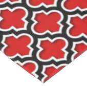 Red Black White Moroccan Quatrefoil Pattern #5DS Tafelkleed (Gekanteld)