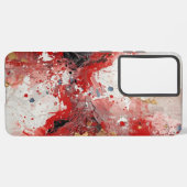 Red Black White Oil Paint Print Samsung Galaxy Hoesje (Linkerkant)