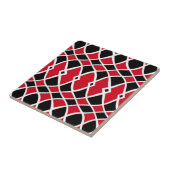 Red Black White op Art Mosaic Geometric Pattern Tegeltje (Zijkant)