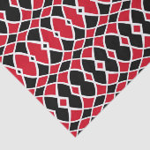 Red Black White op Art Mosaic Geometric Pattern Tissuepapier (Detail)