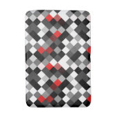 Red Black White Pattern Bath Mat (Voorkant Verticaal)