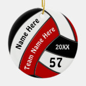 Red Black White — Persoonlijke volleybalOrnamenten Keramisch Ornament (Voorkant)