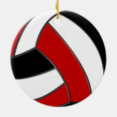 Red Black White — Persoonlijke volleybalOrnamenten Keramisch Ornament (Achterkant)