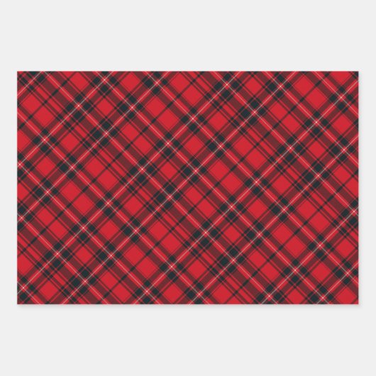Red, Black & White Plaid Inpakpapier Vel (Voorkant)