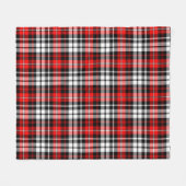 Red Black White Plaid Tartan Pattern Design Fleece Deken (Voorkant (Horizontaal))
