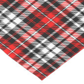 Red Black White Plaid Tartan Pattern Design  Korte Tafelloper (Hoek)