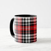 Red Black White Plaid Tartan Pattern Design  Mok (Voorkant links)