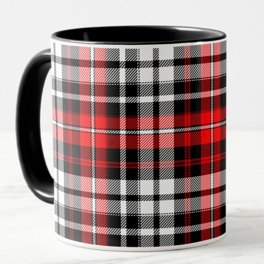 Red Black White Plaid Tartan Pattern Design  Mok