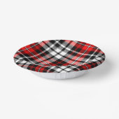 Red Black White Plaid Tartan Pattern Design  Papieren Kommen (Gebogen)