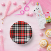 Red Black White Plaid Tartan Pattern Design  Papieren Kommen (Feest)