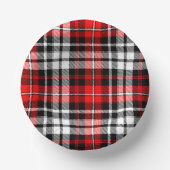 Red Black White Plaid Tartan Pattern Design  Papieren Kommen (Voorkant)