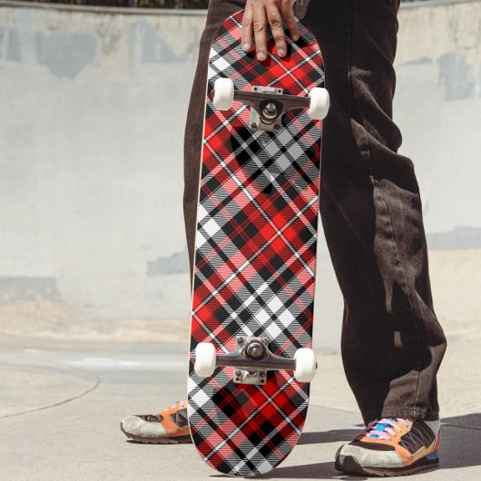 Red Black White Plaid Tartan Pattern Design Persoonlijk Skateboard