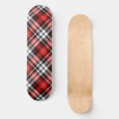 Red Black White Plaid Tartan Pattern Design Persoonlijk Skateboard (Voorkant)