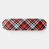 Red Black White Plaid Tartan Pattern Design Persoonlijk Skateboard (Horizontaal)