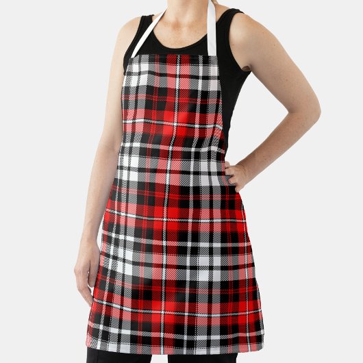 Red Black White Plaid Tartan Pattern Design  Schort