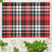 Red Black White Plaid Tartan Pattern Design  Theedoek (Gevouwen)