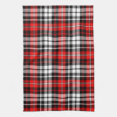 Red Black White Plaid Tartan Pattern Design  Theedoek (Verticaal)