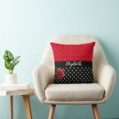 Red Black White Polka Dot Ladybug Ladybird Beetles Kussen (Stoel)