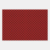 Red Black White Polka Dot Pattern Inpakpapier Vel (Voorkant 2)