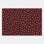 Red Black White Polka Dots Pattern Inpakpapier Vel (Voorkant 3)
