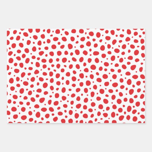 Red Black White Polka Dots Pattern Inpakpapier Vel (Voorkant 2)