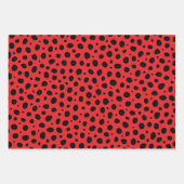 Red Black White Polka Dots Pattern Inpakpapier Vel (Voorkant)