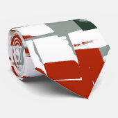 Red Black White Retro Schilderende Abstracte kunst Stropdas (Opgerold)