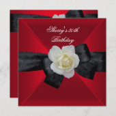 Red Black White Roos 30e verjaardag Kaart (Voorkant / Achterkant)