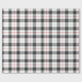 Red Black White Scottish Tartan Pset Pattern Cadeaupapier (Vlak)