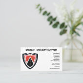 Red Black White Shield Security Protection Visitekaartje (Staand voorkant)
