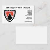 Red Black White Shield Security Protection Visitekaartje (Voorkant / Achterkant)