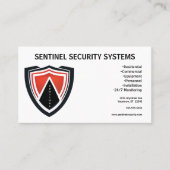 Red Black White Shield Security Protection Visitekaartje (Voorkant)