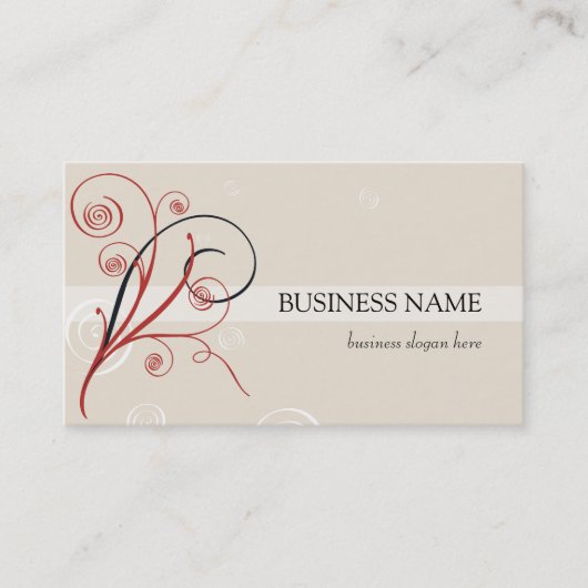 Red Black White Spirals Visitekaartje (Voorkant)