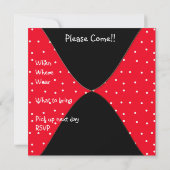 Red Black White Spots 13th Birthday Sleepover Kaart (Achterkant)