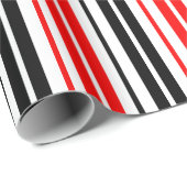 Red Black White Stripes Pattern Design  Cadeaupapier (Rol Hoek)