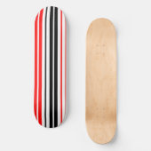 Red Black White Stripes Pattern Design  Persoonlijk Skateboard (Voorkant)