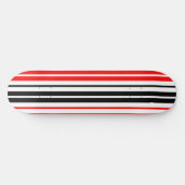 Red Black White Stripes Pattern Design  Persoonlijk Skateboard (Horizontaal)