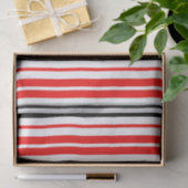 Red Black White Stripes Pattern Design  Tissuepapier (Geschenk)