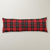 Red Black White Tartan Buffalo Pset Trendy Lichaamskussen (Achterkant)